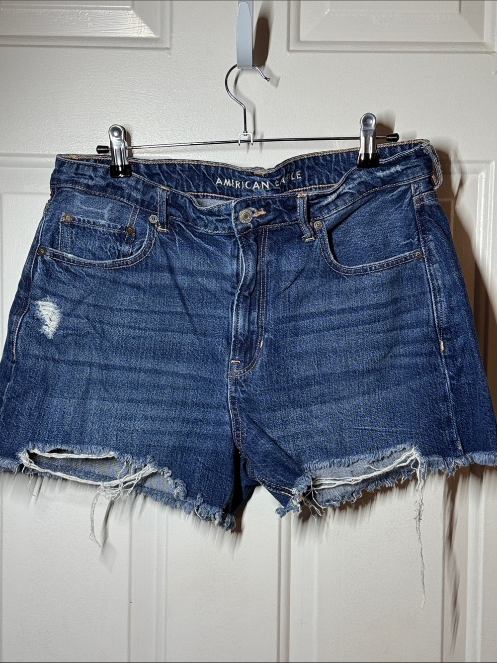 American Eagle Outfitters Blue Distressed Denim Cutoff Shorts